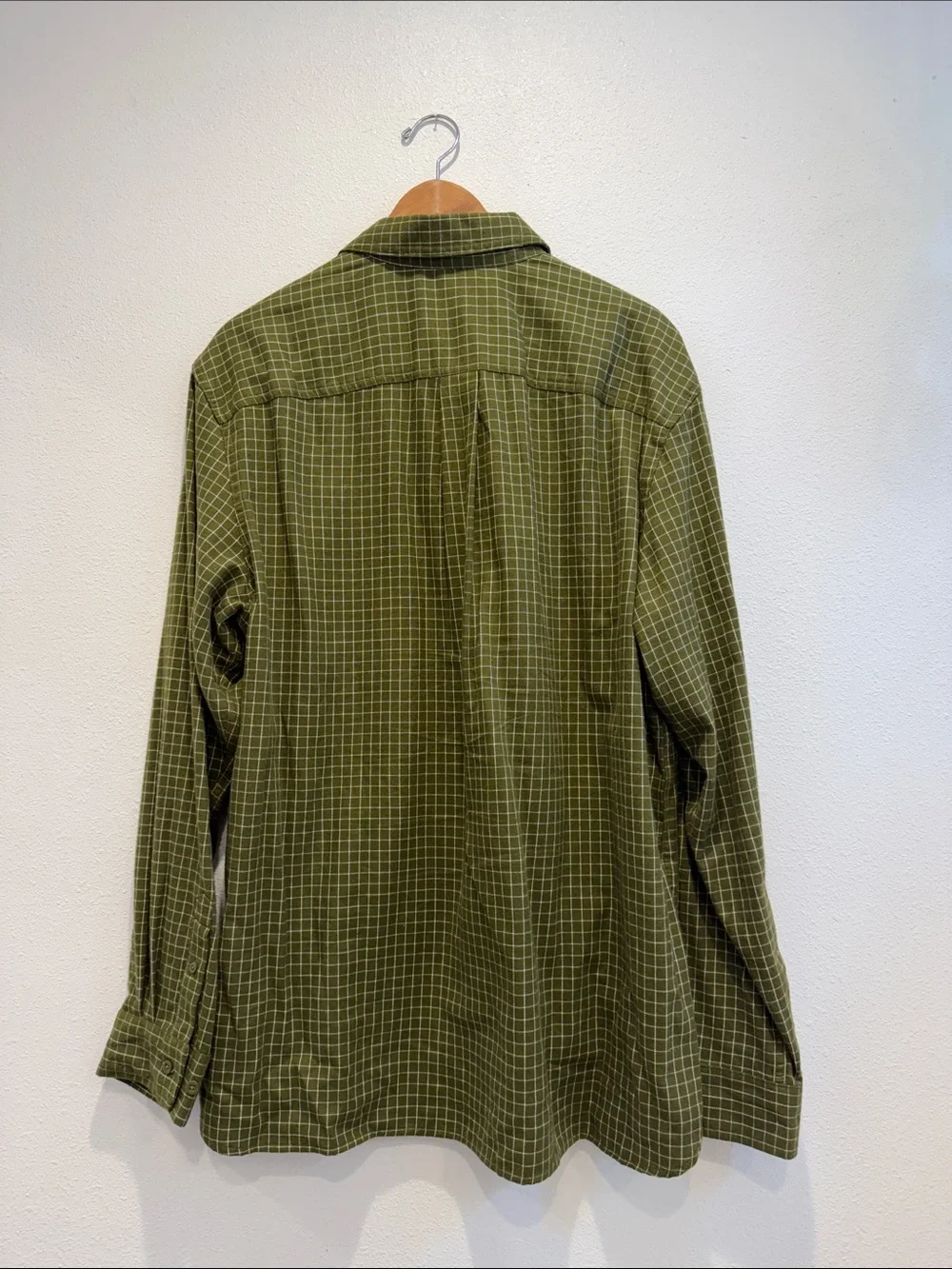The North Face Olive Green Windowpane Plaid Button-Down Shirt